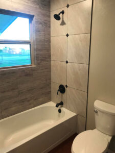 Modern bathroom interior with bathtubs